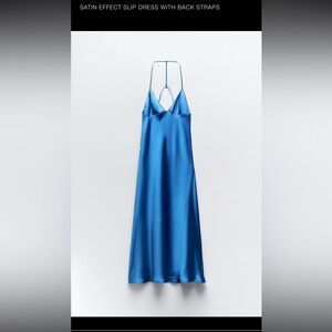 Zara Satin Effect Slip Dress with back Straps